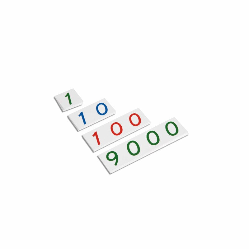 Small Number Cards 1–9000: Plastic - מספרים 1-9000 מפלסטיק - Elementessori