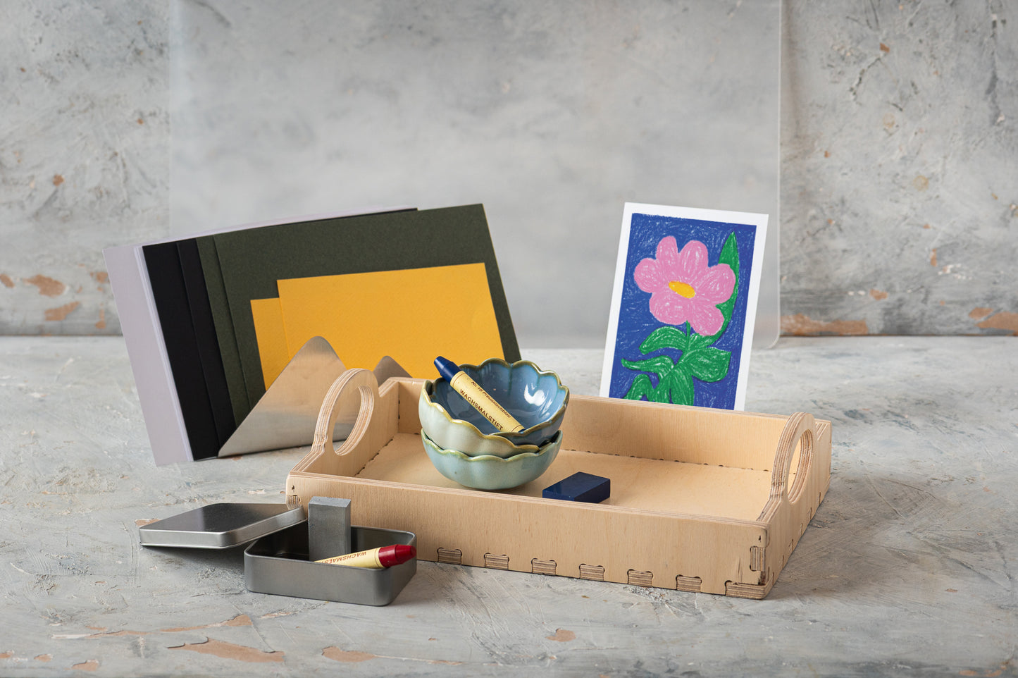 ערכת שרבוט עם צבעי שעווה