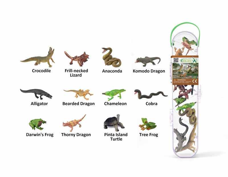 עולם החי מארז - זוחלים ודו חיים (12 חיות) - Elementessori