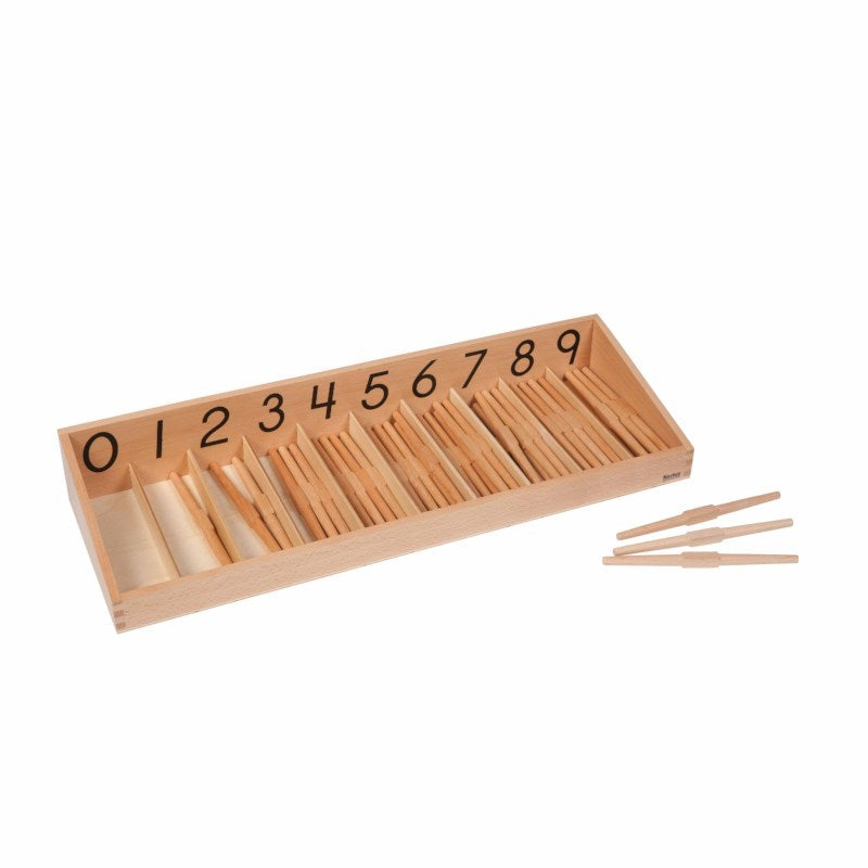 Spindle Box: US Version - מוטות / מקלות ללימוד ספירה ומניה 0-9 - Elementessori