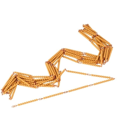 Golden Bead Chain Of 1000: Individual Beads (Nylon) - שרשרת חרוזים מוזהבים 1-1000 - Elementessori