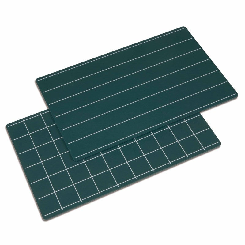 Greenboards With Lines And Squares: Set Of 2 - 2 לוחות דו צידיים שורות וריבועים - Elementessori