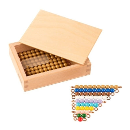Teen Bead Box: Individual Beads Nylon - חרוזים צבעוניים ללימוד 1-100 - Elementessori
