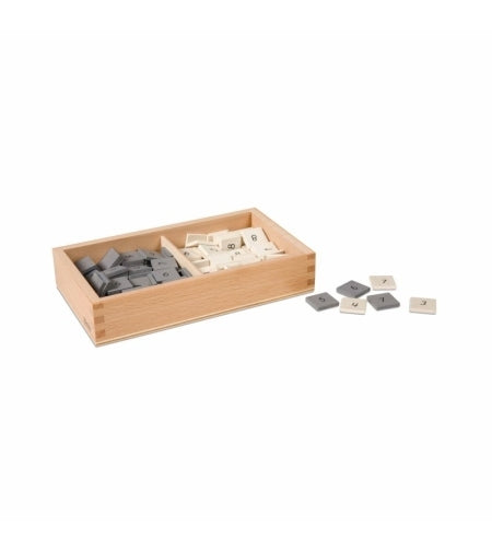 Box With Gray And White Number Tiles - אריחי מספרים - Elementessori