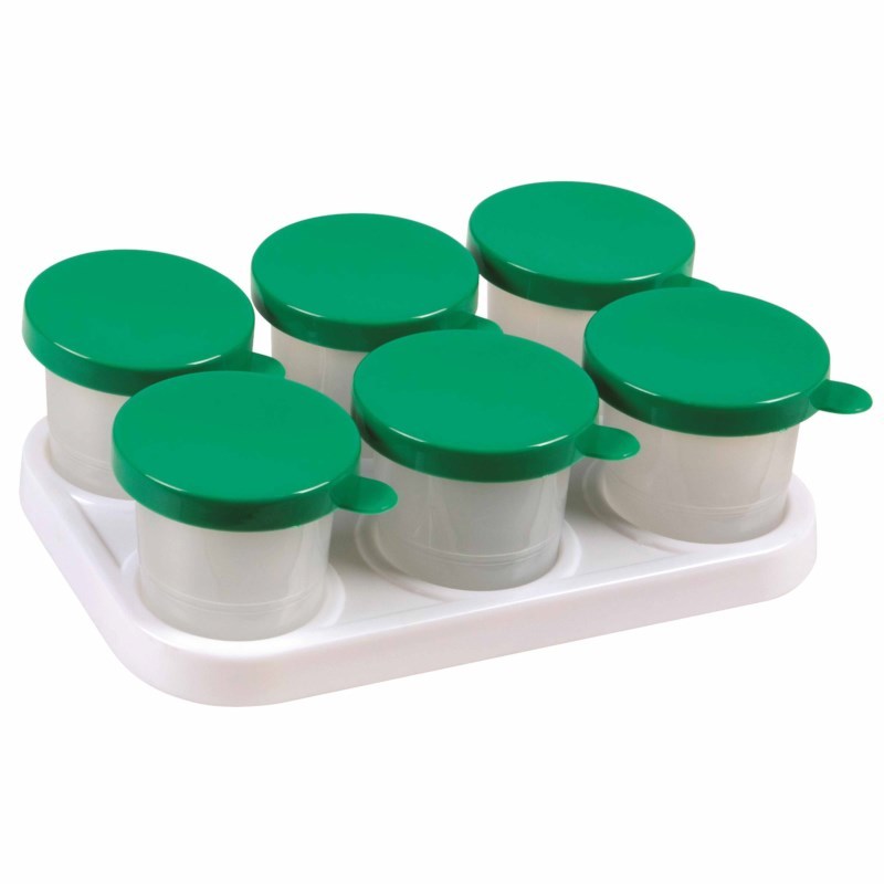 Paint pot tray with 6 non-spill paint pots 320 ml - מיכלים לצבעים - Elementessori