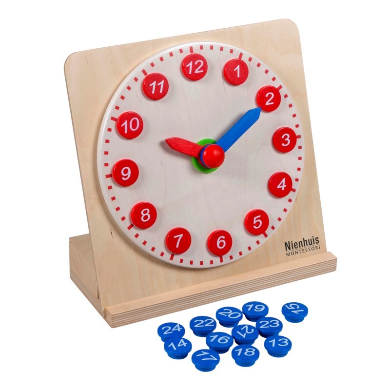 Clock With Movable Hands - לימוד שעון 24 שעות - Elementessori