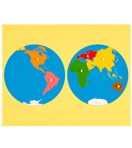 Puzzle Map: World Parts - פאזל חלקי העולם - Elementessori