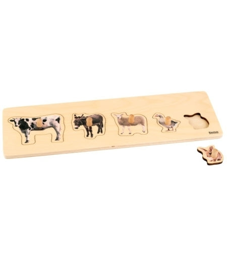 Toddler Puzzle: 5 Farm Animals - פאזל 5 חיות משק - Elementessori