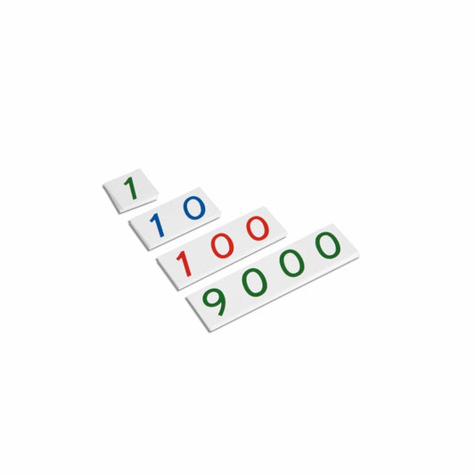 Small Number Cards 1–9000: Plastic - מספרים 1-9000 מפלסטיק -    Elementessori