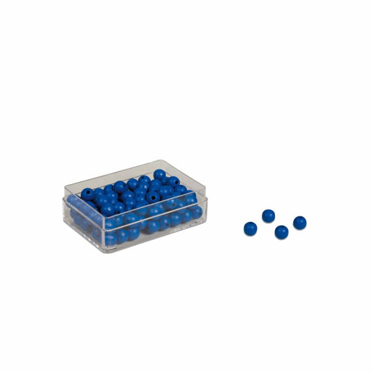 Beads: Blue (100) - חרוזים כחולים (100) -    Elementessori