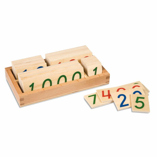 Small Number Cards 1-9000: Wood - מספרים 1-9000 מעץ -    Elementessori