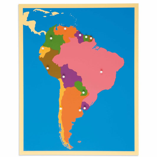 Puzzle Map: South America - פאזל יבשת דרום אמריקה -    Elementessori