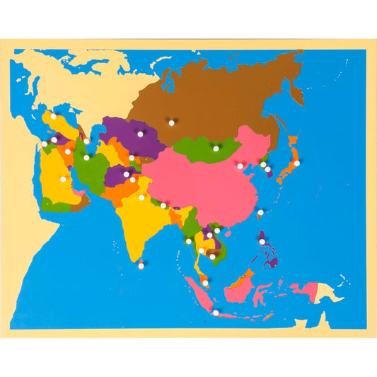 Puzzle Map: Asia - פאזל יבשת אסיה -    Elementessori