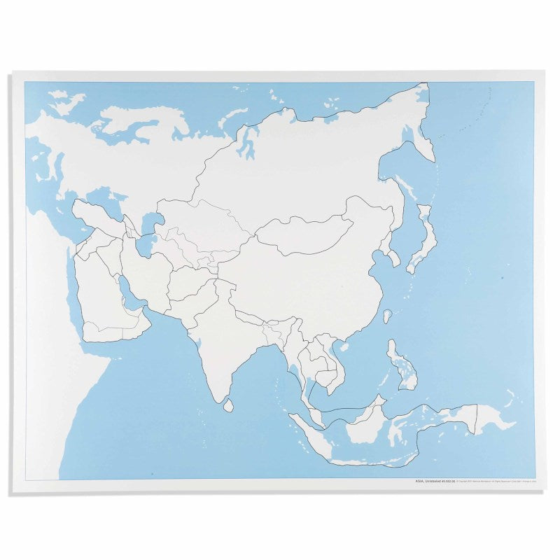 Asia Control Map Unlabeled מפת בקרה יבשת אסיה ללא שמות