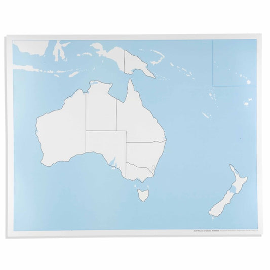 Australia Control Map: Unlabeled - מפת בקרה יבשת אוסטרליה ללא שמות -    Elementessori