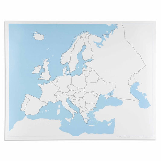 Europe Control Map: Unlabeled - מפת בקרה יבשת אירופה ללא שמות -    Elementessori