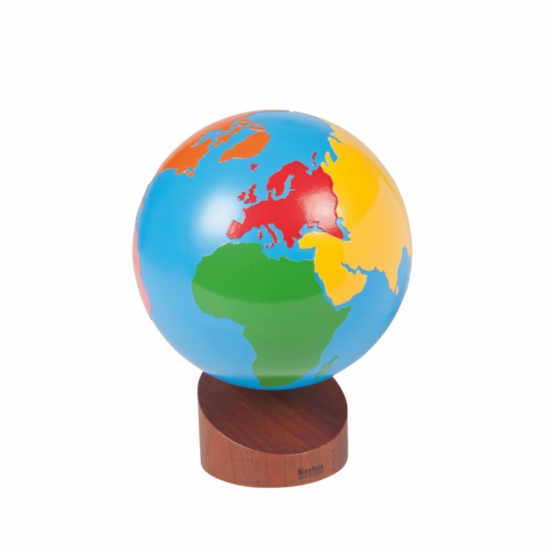 Globe Of The Continents: Colored - גלובוס צבעוני -    Elementessori