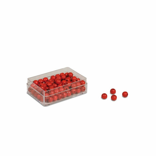 Beads: Red (100) - חרוזים אדומים (100) -    Elementessori