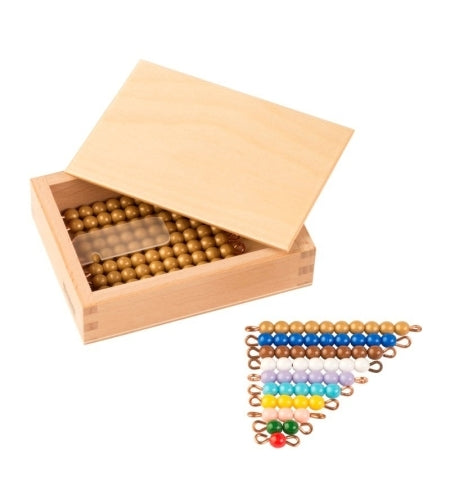 Teen Bead Box: Individual Beads Nylon - חרוזים צבעוניים ללימוד 1-100 -    Elementessori