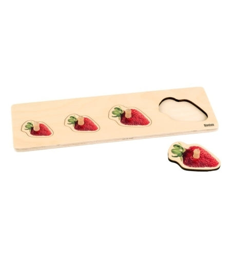 Toddler Puzzle: 4 Strawberries - פאזל ארבעה תותים -    Elementessori