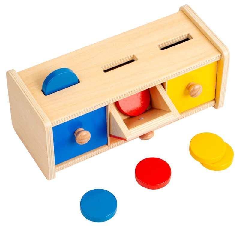 Box with three mailboxes - Place the disc - שלוש מגירות למיקום הדיסק -    Elementessori