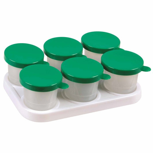 Paint pot tray with 6 non-spill paint pots 320 ml - מיכלים לצבעים -    Elementessori