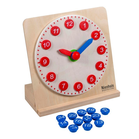 Clock With Movable Hands - לימוד שעון 24 שעות -    Elementessori