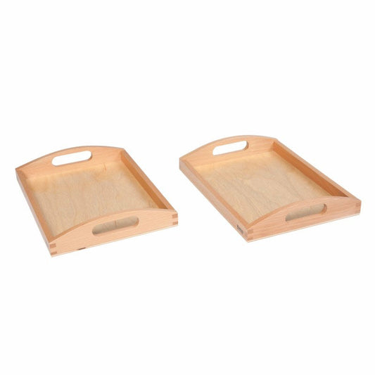 Wooden Tray Small: Set Of 2 - מגשים קטנים -    Elementessori
