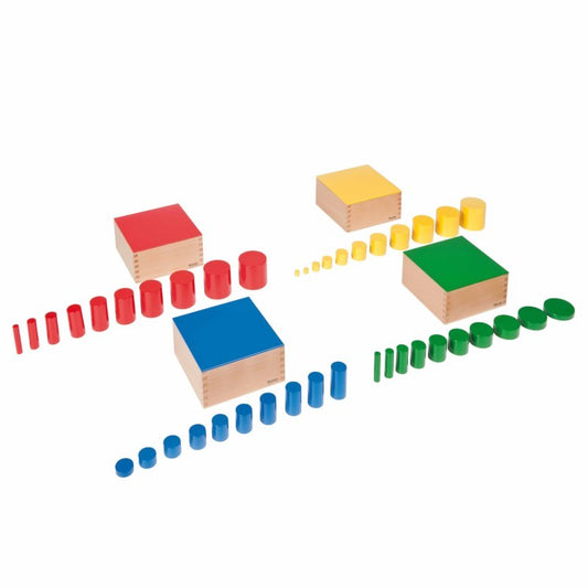 Set Of Knobless Cylinders - צילנדרים צבעוניים -    Elementessori