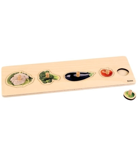 Toddler Puzzle: 5 Vegetables - פאזל חמישה ירקות -    Elementessori