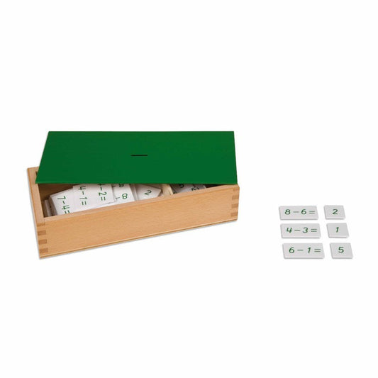Subtraction Equations And Differences Box - ערכת תרגילי חיסור -    Elementessori